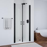 Душевая дверь профиль черный глянцевый стекло сатин Vegas-glass