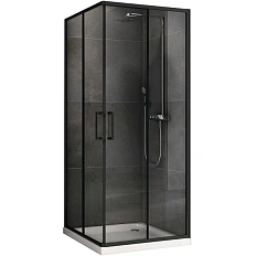 Душевой уголок Abber Schwarzer Diamant 80x80 см профиль черный
