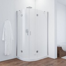 Душевой уголок профиль черный глянцевый стекло сатин Vegas-glass