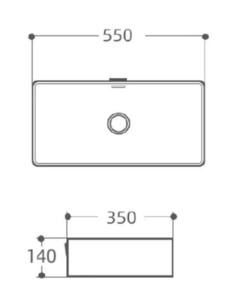 Раковина Aquanet Perfect 55 см черная PERFECT-3-MB (детальная фотография), современные, hi-tech