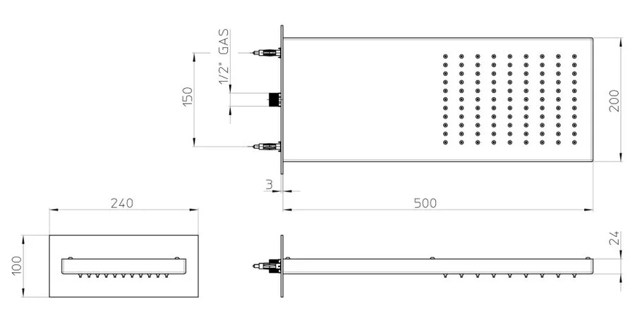Верхний душ Bossini Manhattan I00575.030 (детальная фотография), в наличии