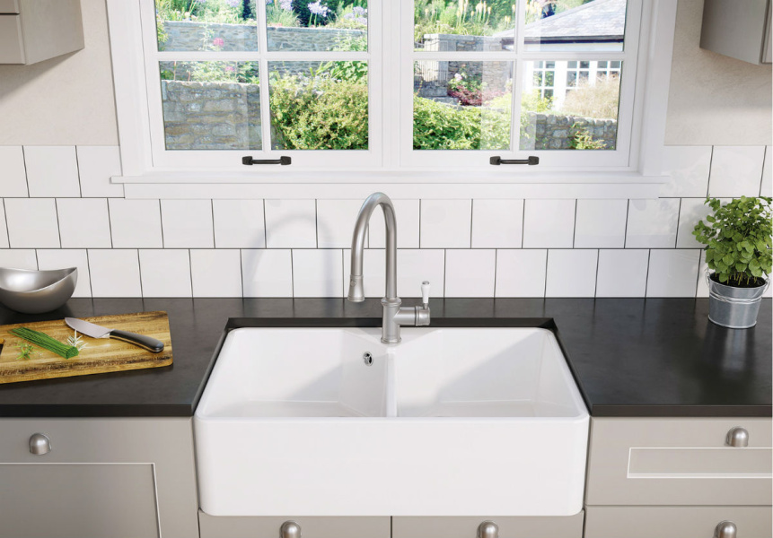 Мойка для кухни Blanco Villae Double 80 см белая 525164 (детальная фотография), прямоугольной формы
