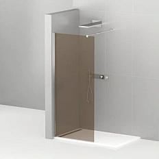 Душевая перегородка Cezares Liberta 120 см стекло бронза, профиль хром