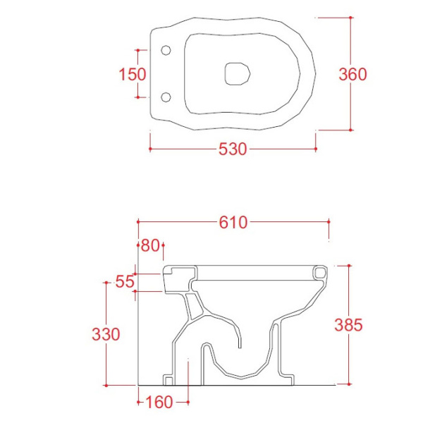 Схема (детальная фотография), без бачка, со скрытым бачком