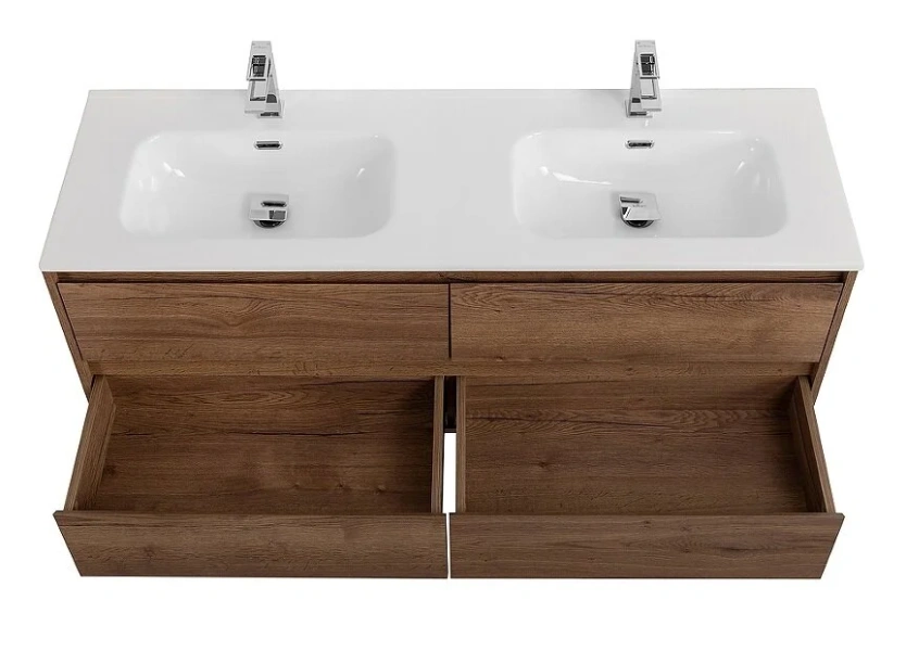 Тумба под раковину подвесная BelBagno Kraft 120 см Rovere Tabacco KRAFT-1200-4C-SO-2-RT (детальная фотография), недорогo, комплект (набор)