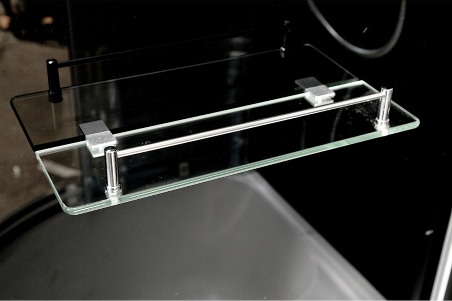 Душевая кабина Deto BM 90х90 см с led подсветкой и гидромассажем BM4590NLED+GMBLACK (детальная фотография), угловые, недорогие, для дачи, с гидромассажем, без крыши, с сиденьем