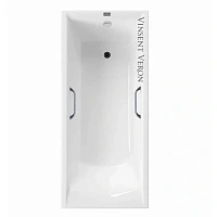 Чугунная ванна Vinsent Veron Devon VDV1757545H, 175 x 75 см, с отверстиями под ручки, цвет белый