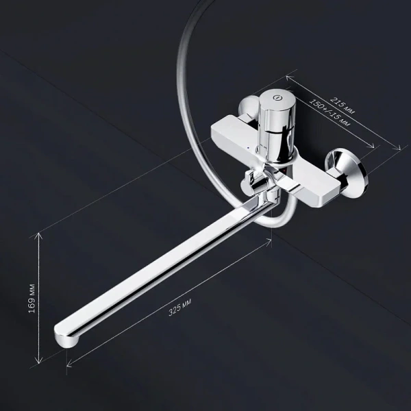 Смеситель для ванны Am.Pm X-Joy хром F85A90500 (детальная фотография), современные, hi-tech
