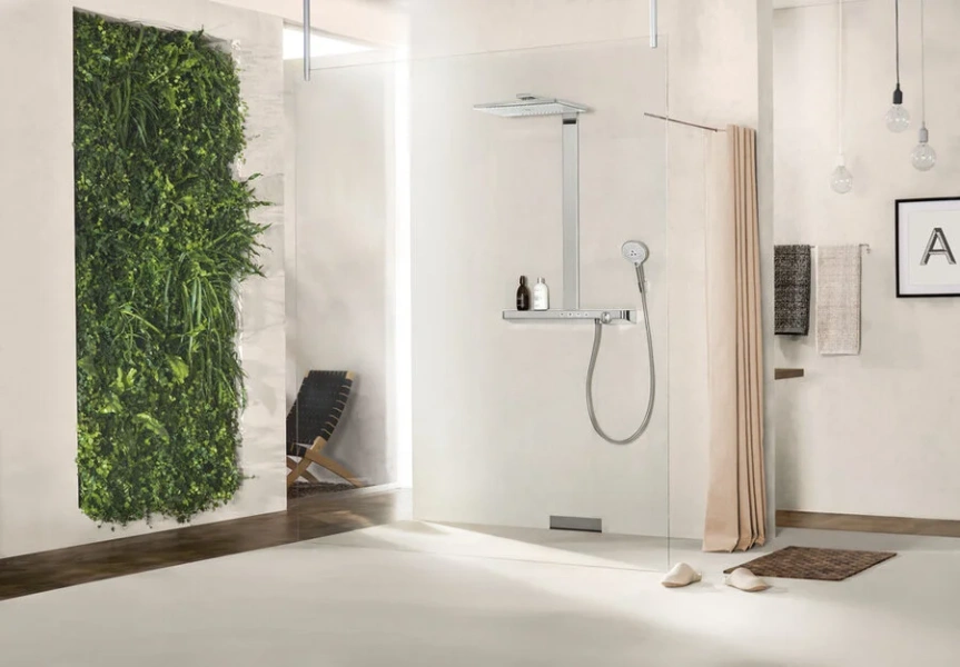 Душевая стойка Hansgrohe Rainmaker Select с термостатом 27106400 (детальная фотография), без излива