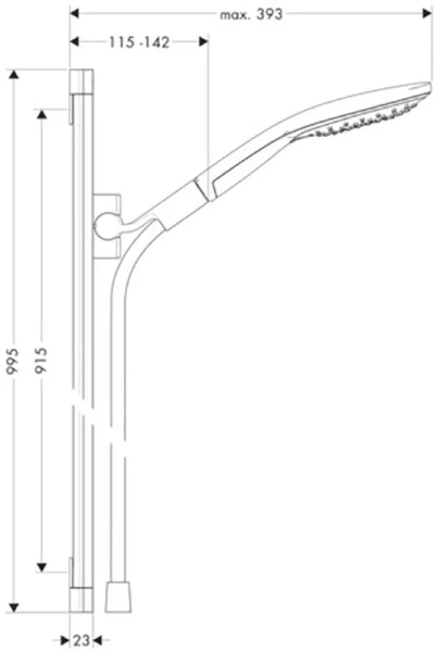 Душевой гарнитур Hansgrohe Raindance Select S белый/хром 26626400 (детальная фотография), современные, hi-tech