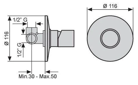 Смеситель для душа Emmevi Minu CR83009LA 83009LACR (детальная фотография), для душа