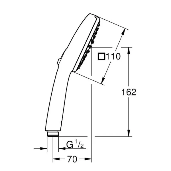 Лейка для душа Grohe Tempesta черная 267462433 (детальная фотография), душевые лейки