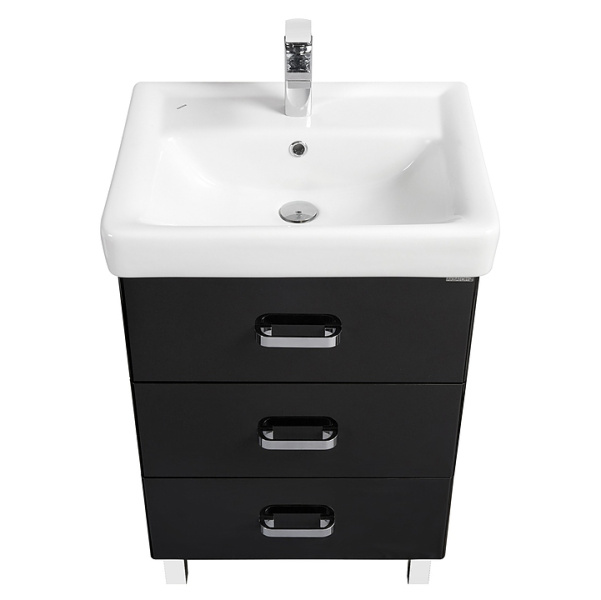 Тумба под раковину напольная Акватон Америна 60 см черная 1A168901AM950 (детальная фотография), современная, hi-tech