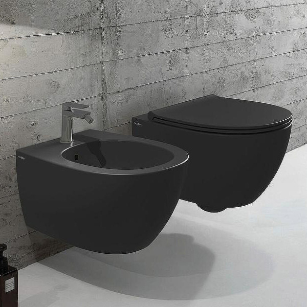 Биде подвесное Globo 4all черное матовое MDS09.AR*1 (детальная фотография), современные, hi-tech