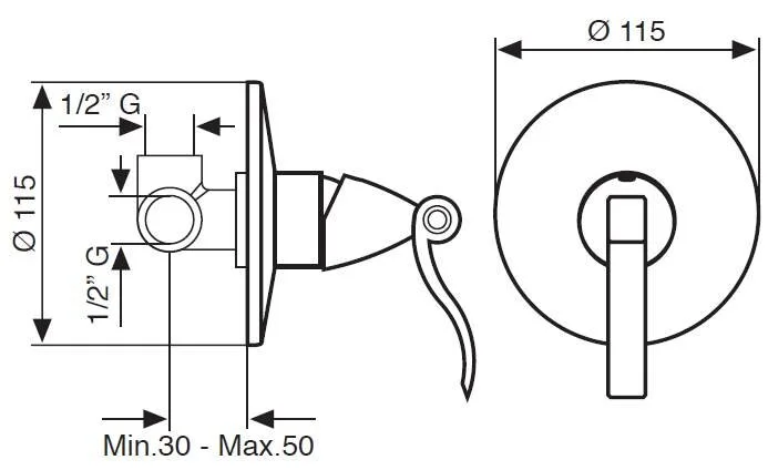 Смеситель для душа золото Emmevi Abel 39009OR (детальная фотография), для душа