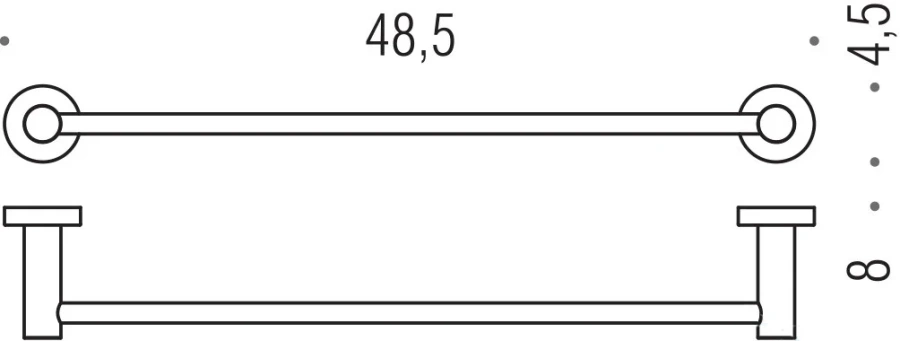 Полотенцедержатель Colombo Plus черный матовый W4910.NM (детальная фотография), современные, hi-tech