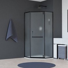 Душевой уголок RGW Hotel HO-084B 100x100 см профиль черный стекло матовое
