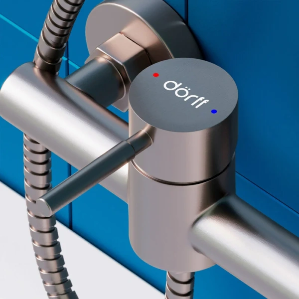 Смеситель для душа Dorff Logic New из нержавеющей стали D3020000SS (детальная фотография), настенные