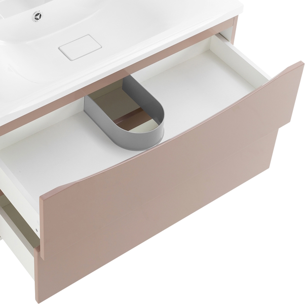 Тумба под раковину подвесная BelBagno Marino 90 см capucino lucido MARINO-900-2C-SO-CL-P (детальная фотография), недорогo, комплект (набор)