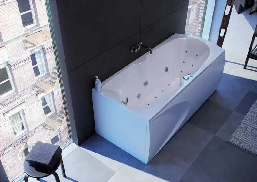 Ванна акриловая Акватек Европа 180x80 см с фронтальным экраном EVR180-0000041 (детальная фотография), современныe, hi-tech