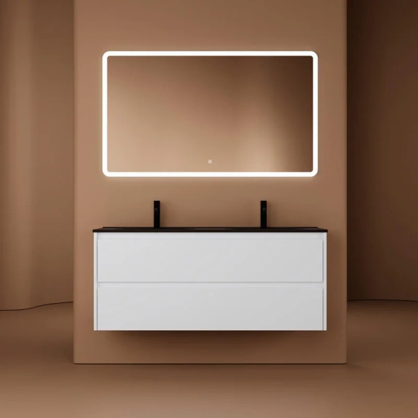 Тумба под раковину подвесная Sancos Libra 120 см белая LB120-2W (детальная фотография), комплект (набор)