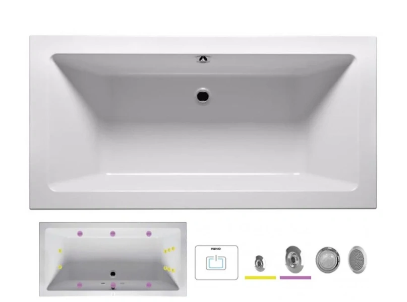 Ванна гидромассажная Riho Lugo 180 x 90 см, FLOW BT0300500000000_FLOW (детальная фотография)