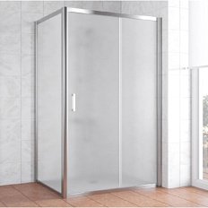 Душевой уголок профиль глянцевый хром стекло сатин Vegas-glass