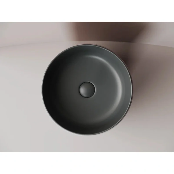 Раковина Ceramica Nova Element 35 см темный антрацит матовый CN6073MDH (детальная фотография), маленькие, в форме чаши, круглой формы