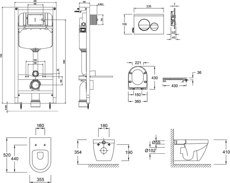 Унитаз с инсталляцией Jacob Delafon Rodin+ с тонким сиденьем E21748RU-00 (детальная фотография), с инсталляцией