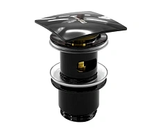 Донный клапан Wasserkraft Glan черный глянец