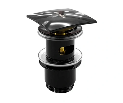 Донный клапан Wasserkraft Glan черный глянец - фото 4