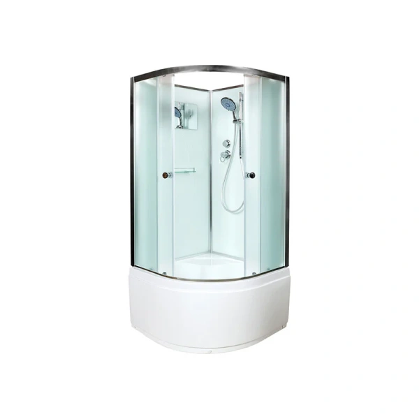 Душевая кабина Deto D 90х90 см без крыши D90 (детальная фотография), с высоким, глубоким поддоном, глубокий поддон