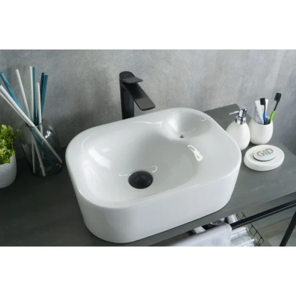 Раковина GID Geometrico N9266 47 см белая 51173 (детальная фотография), белые