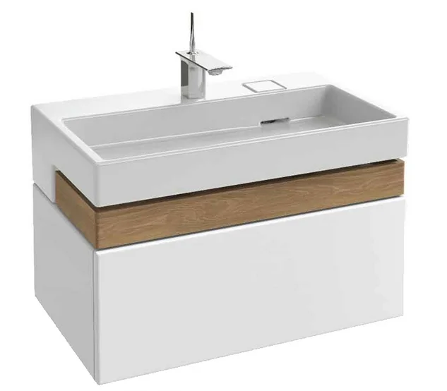 Раковина Jacob Delafon Terrace 100 см подвесная EXC112-00 (детальная фотография), одинарные, с полотенцедержателем, с щелевым сливом