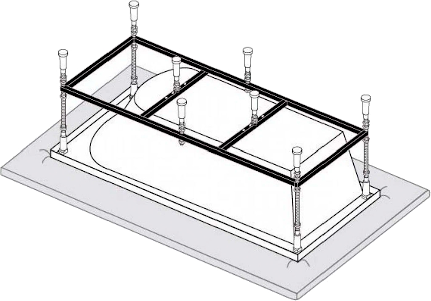 Каркас для ванны Vagnerplast 180×80 см металлический VPK18080 (детальная фотография), в наличии
