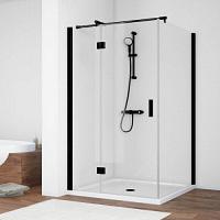 Душевой уголок профиль черный глянцевый стекло прозрачное Vegas-glass