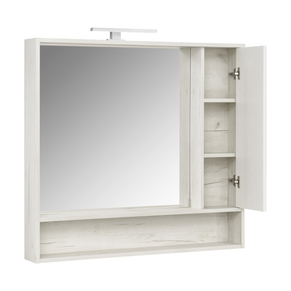 Зеркальный шкаф Акватон Флай 100 см белый/дуб крафт 1A237802FAX10 (детальная фотография), современные, hi-tech