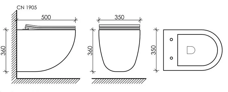 Унитаз с инсталляцией Ceramica Nova Mono кнопка черная матовая CN1905_121001MB (детальная фотография), в наличии