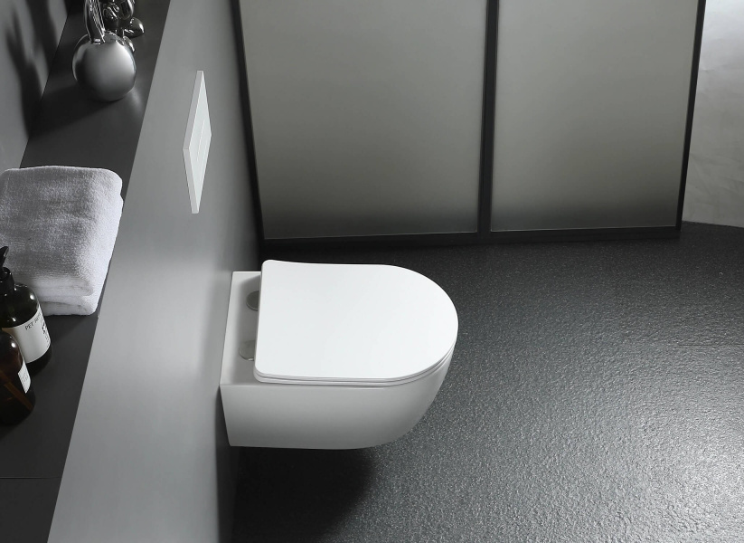 Унитаз подвесной Акватек Европа безободковый AQ1900-00 (детальная фотография), фарфор, керамика