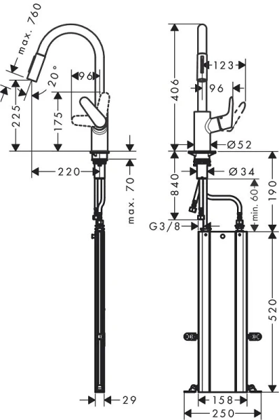 Смеситель для кухни Hansgrohe Focus хром 73880000 (детальная фотография), для кухни