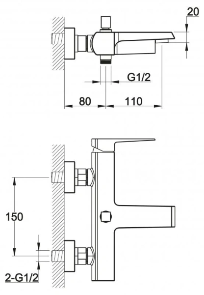 Смеситель для ванны BelBagno Arlie хром ARL-VASM-CRM (детальная фотография), для ванны