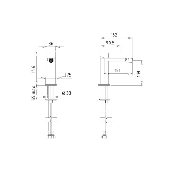 Смеситель для биде Migliore Kvant Black черный матовый 30437 (детальная фотография), для биде