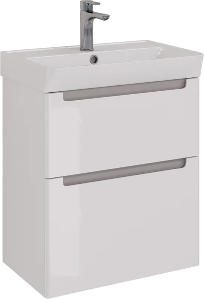 Тумба под раковину подвесная Lemark Buno 60 см белый глянец LM04B60T (детальная фотография)