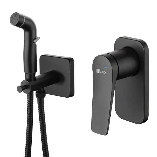 Гигиенический душ с смесителем Lemark Bronx черный LM3719BL (детальная фотография)