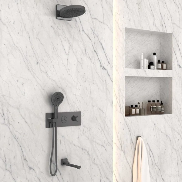 Душевой комплект Vincea вороненая сталь VSFW-432TI1GM (детальная фотография), другие