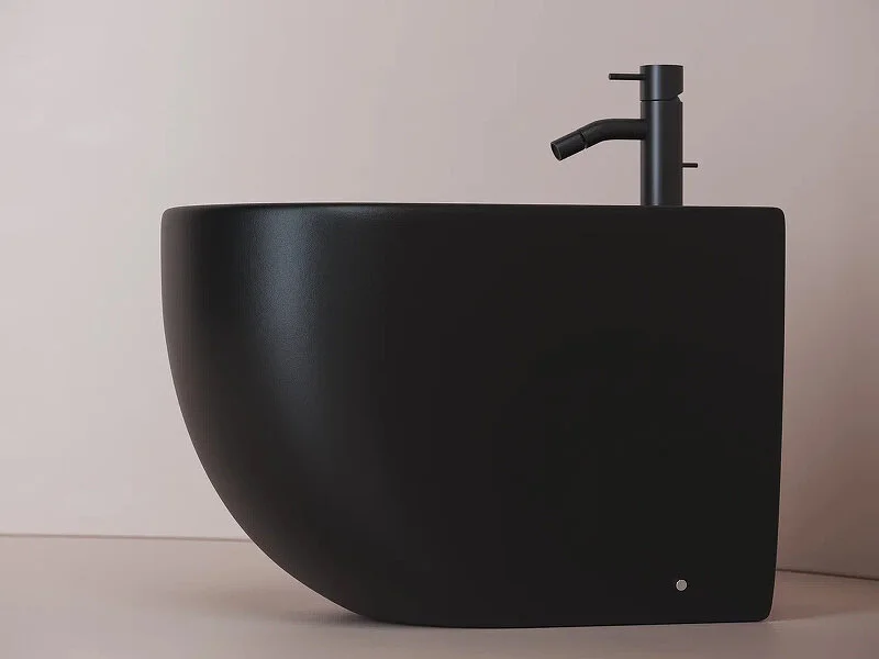 Биде напольное Ceramica Nova Metropol черное CN4005MB (детальная фотография), черные