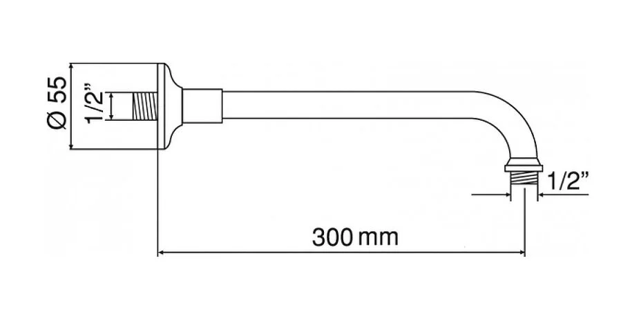 Излив для душа Cezares CZR хром CZR-U-TDA-30-01 (детальная фотография), нет в наличии