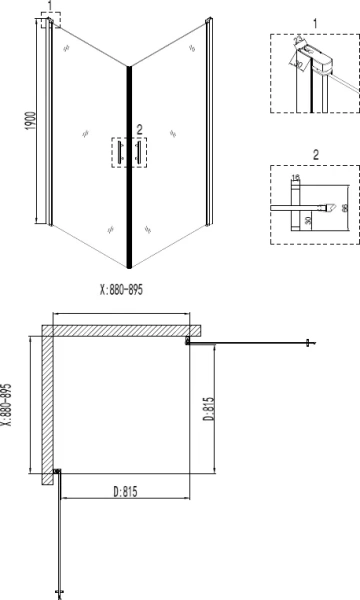 Душевой уголок Niagara Nova 90x90 см квадратный 66030811 (детальная фотография), современные, hi-tech