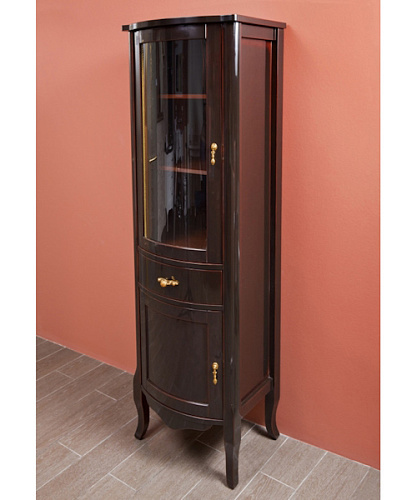 Шкаф-пенал, петли слева, стекло прозрачное, La Beaute Nora CNO.Sx - фото 1