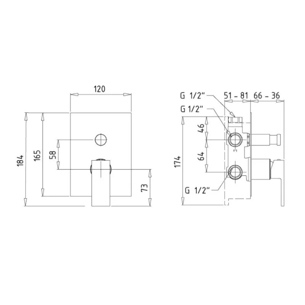 Смеситель для душа Migliore Kvant с девиатором (детальная фотография), для душа
